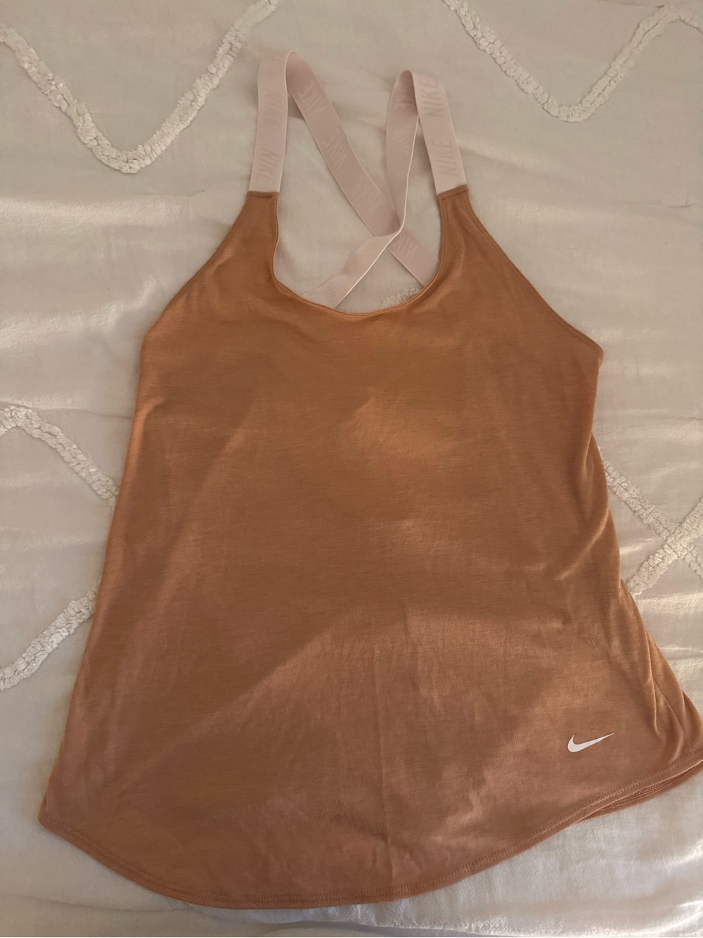 Nike Women’s Pink Tank Top with White Crossback Straps